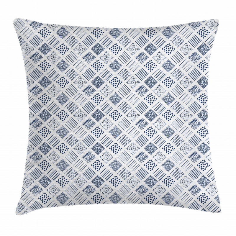 Square Shaped Lines Dots Pillow Cover