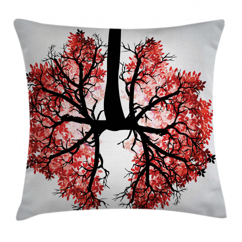 Human Lung Floral Healthy Pillow Cover