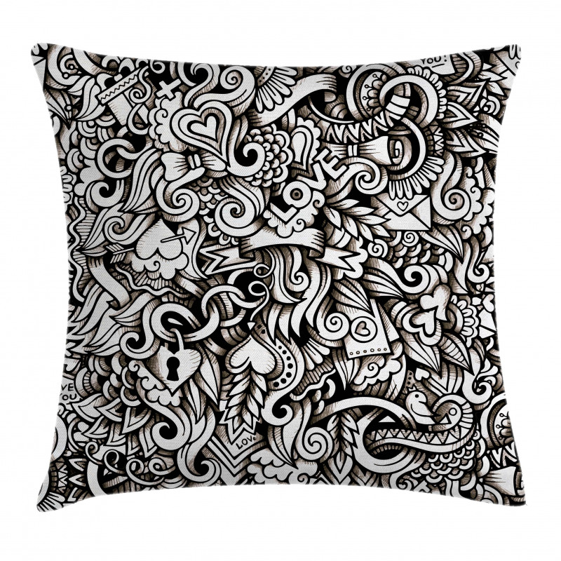 Winged Hearts Pillow Cover