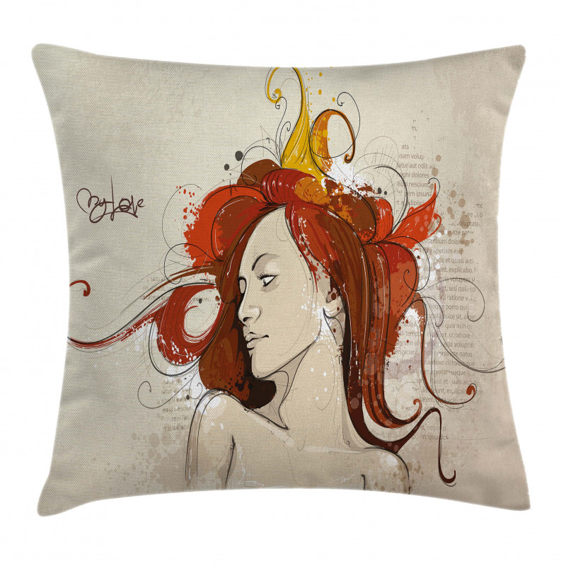 Muse Woman Grungy Mystic Pillow Cover