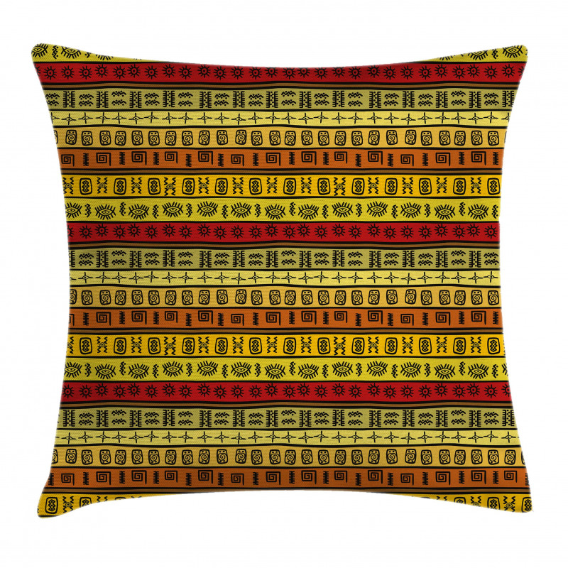 Etnik Minder Kılıfı Sarı Kilim Motifli