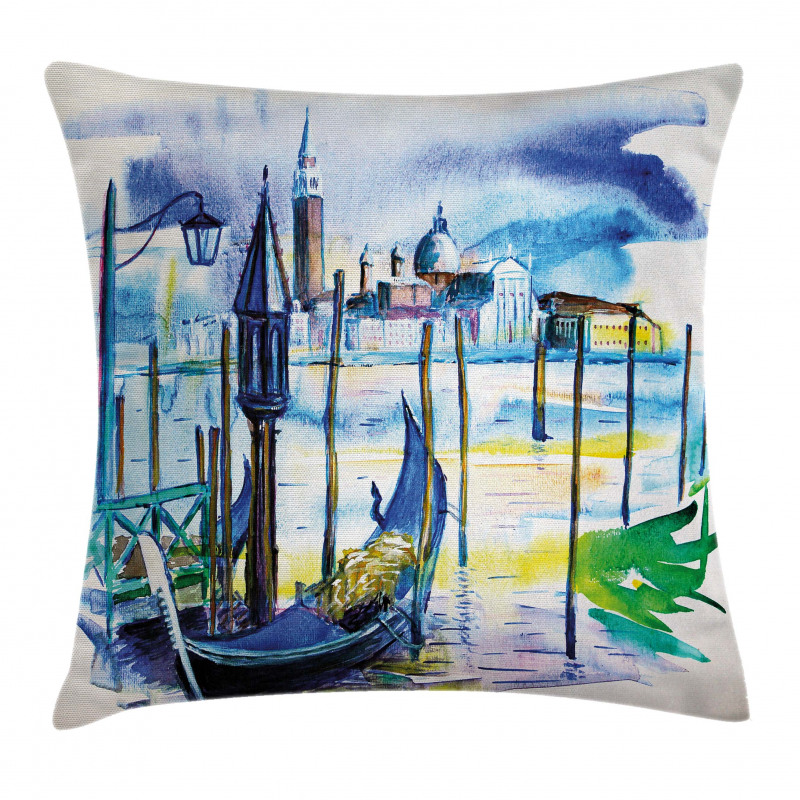 Boat in Venice Italy Pillow Cover