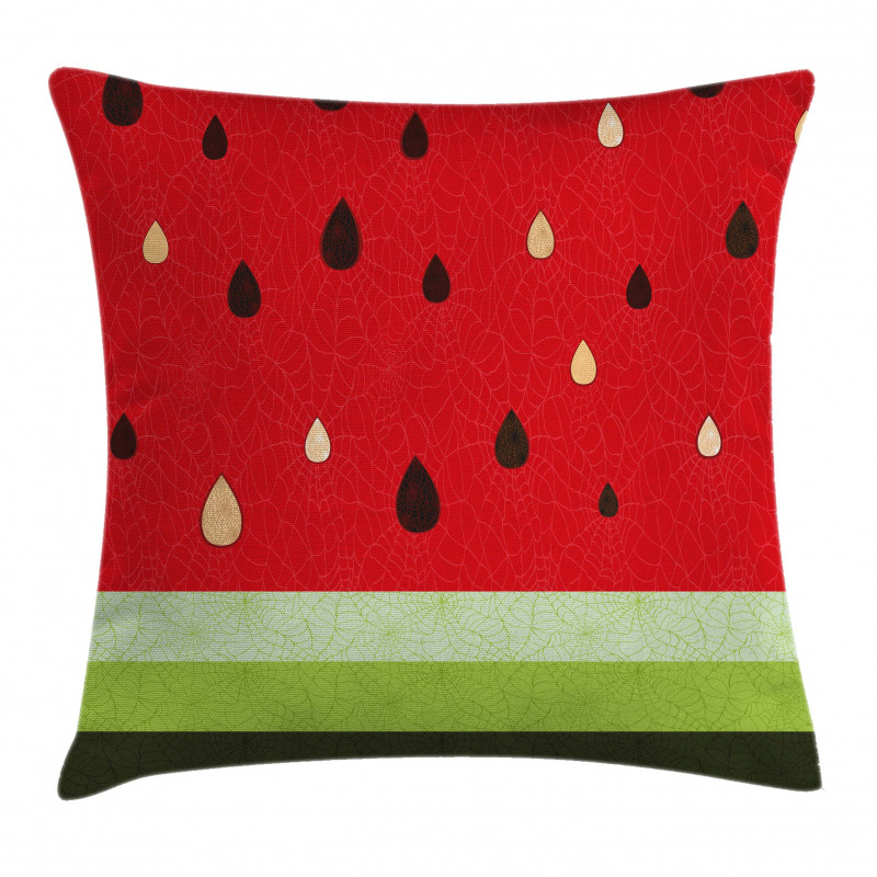 Watermelon Macro Fruit Pillow Cover
