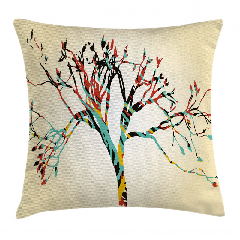 Abstract Colorful Tree Pillow Cover
