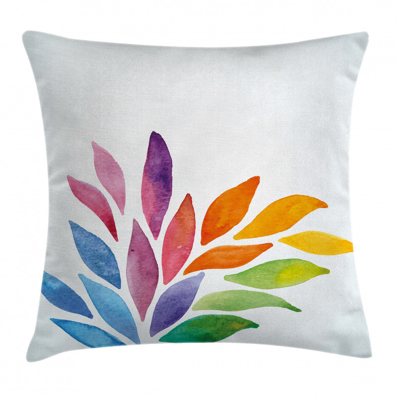 Rainbow Colored Flower Pillow Cover