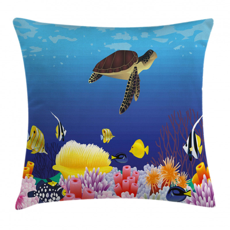 Deep Sealife Fish Moss Pillow Cover