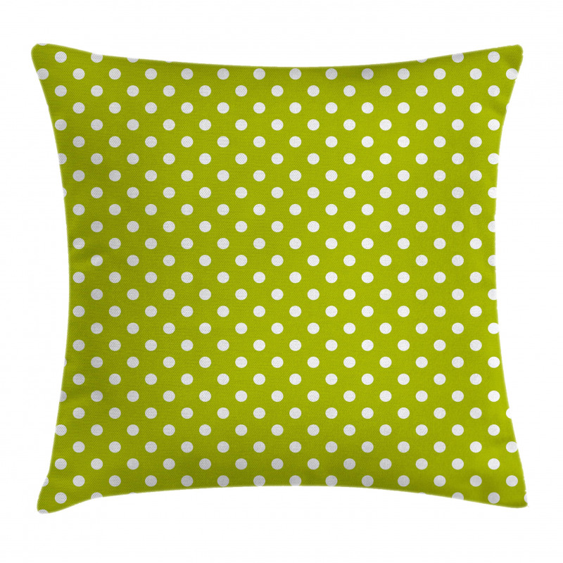 Lime Vintage Polka Dots Pillow Cover