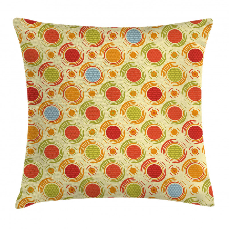 Colorful Dots Striped Pillow Cover