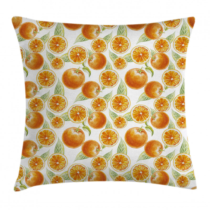 Juicy Orange Fruits Art Pillow Cover