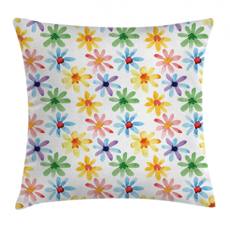 Watercolor Flowers Art Pillow Cover