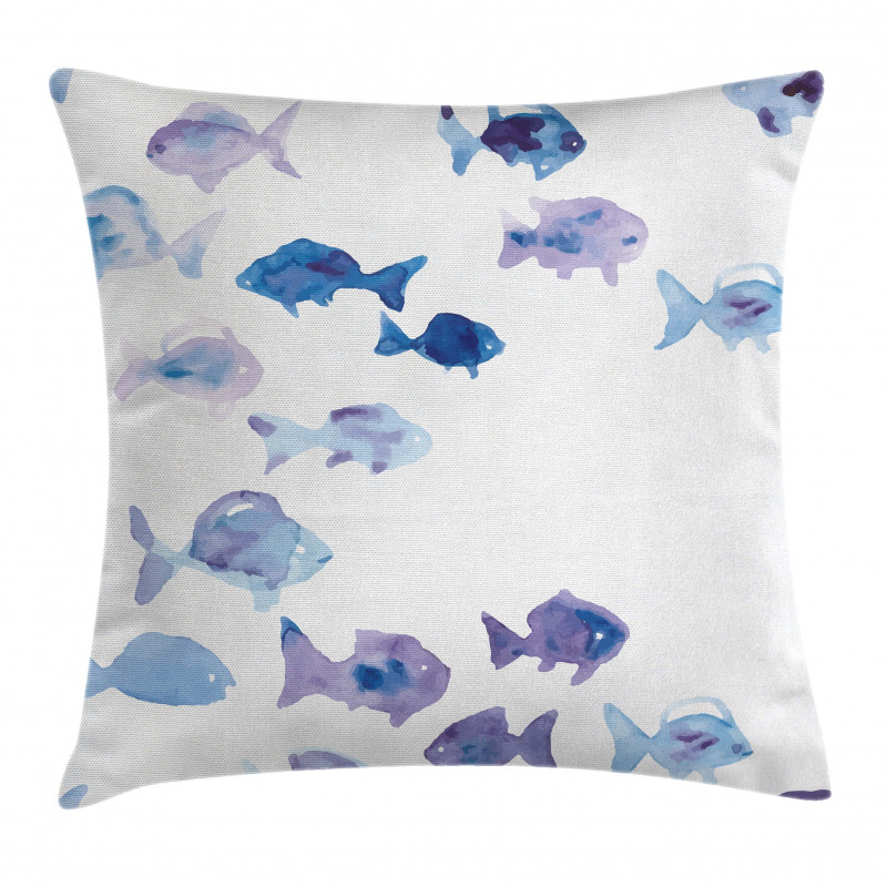 Watercolor Fishes Pillow Cover