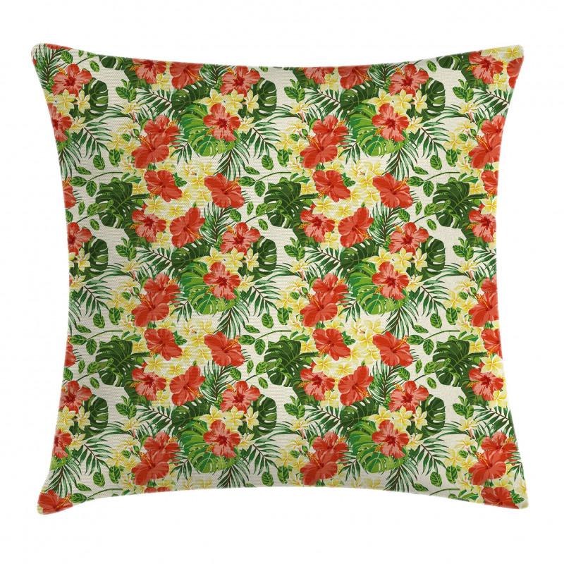 Exotic Flowers Pattern Pillow Cover