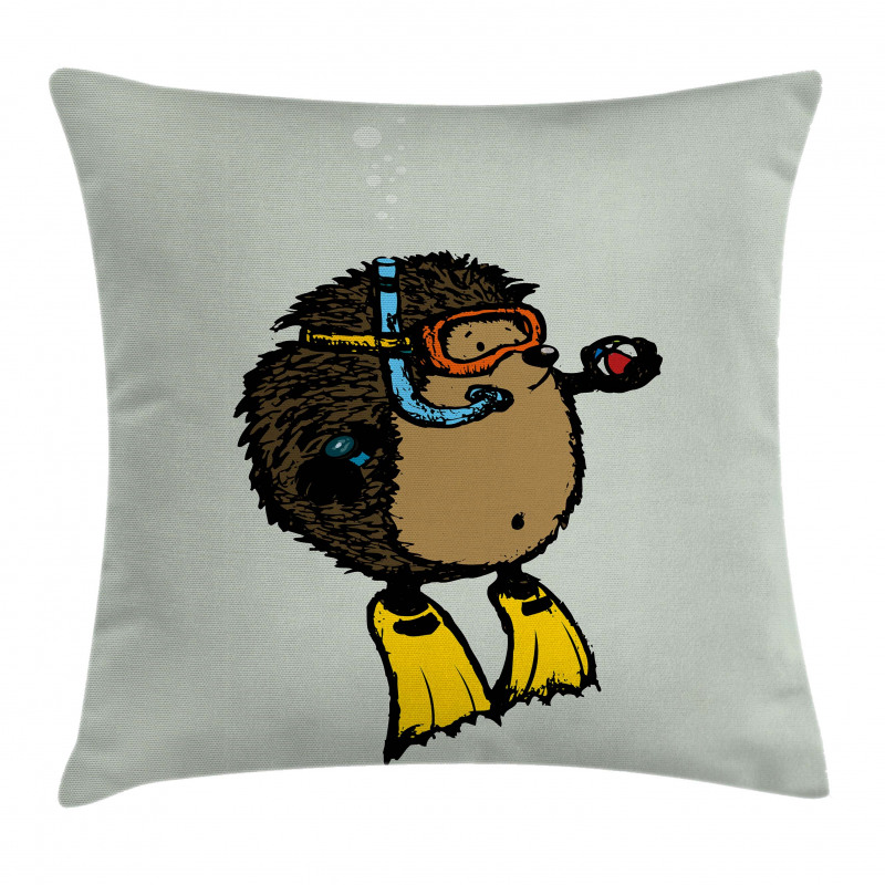 Scuba Diver Hedgehog Pillow Cover