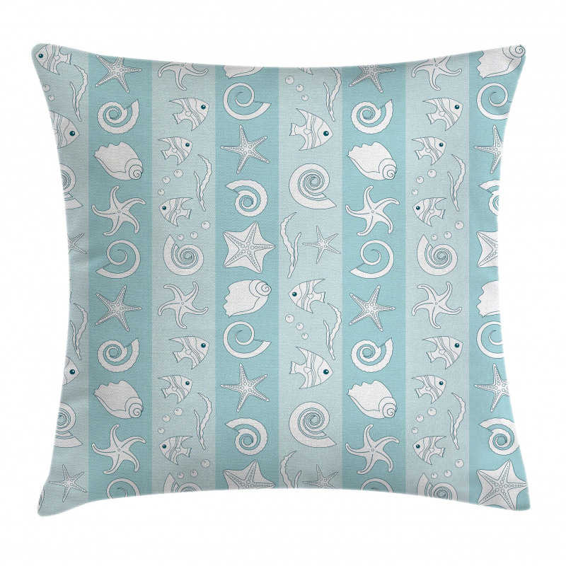 Sea Animals and Shells Pillow Cover