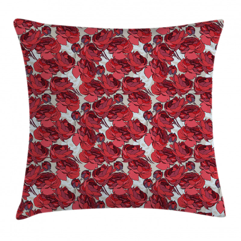Vibrant Roses Bouquet Pillow Cover