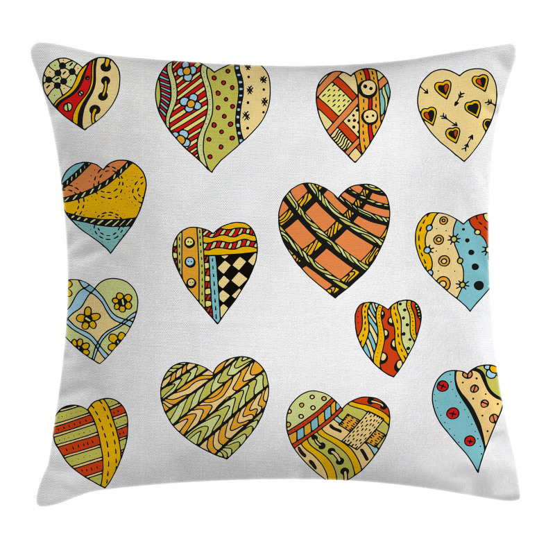 Heart Shapes Pattern Pillow Cover