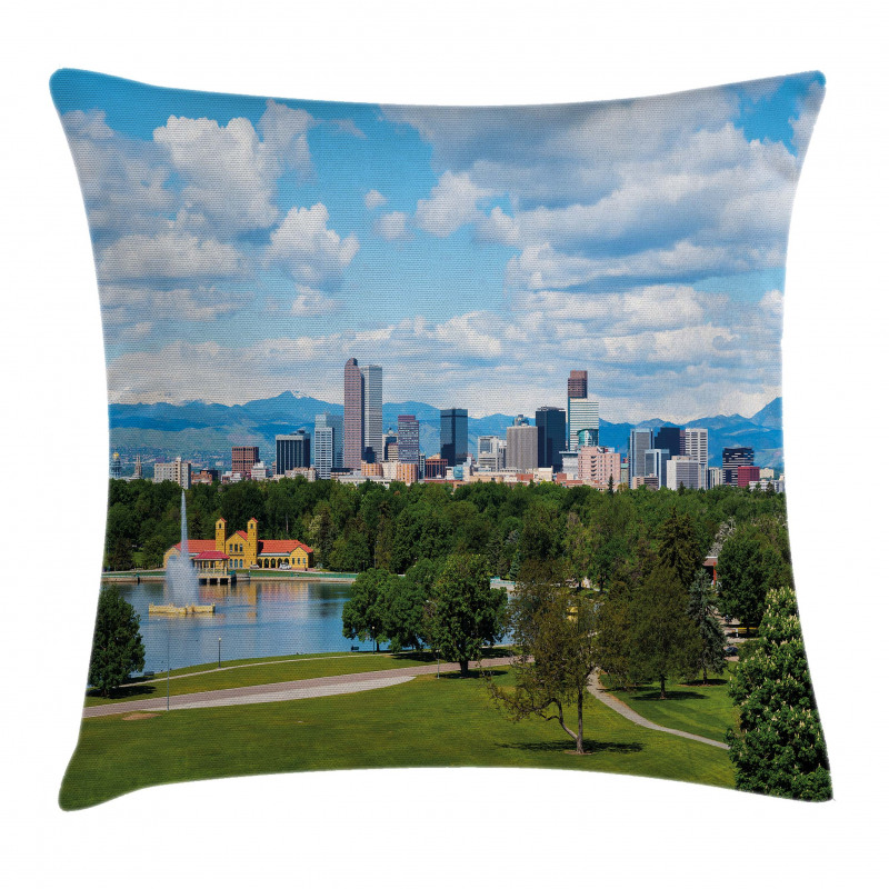 Sunny City Park at Denver Pillow Cover