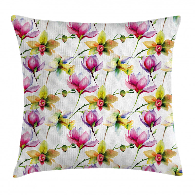 Vibrant Magnolia Flower Pillow Cover