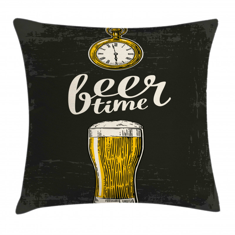 Beer Time and Old Watch Pillow Cover