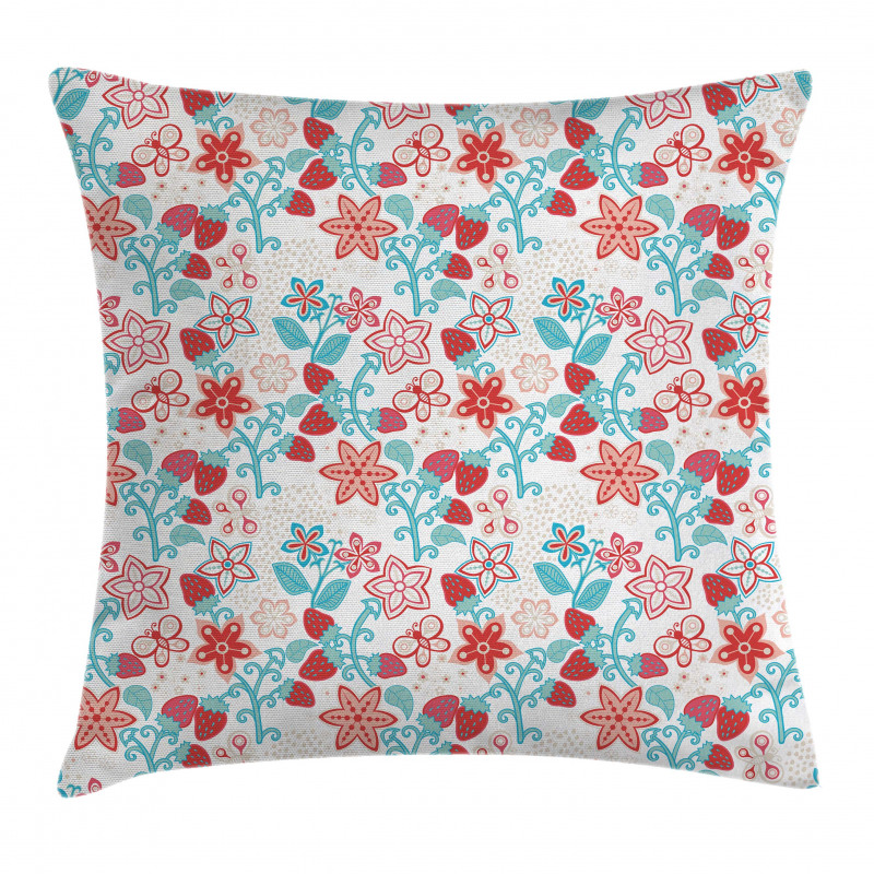 Flowers Berries Pillow Cover