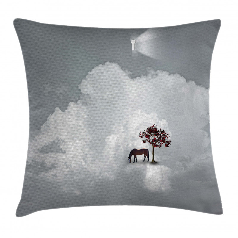 Horse Spring Tree Cloud Pillow Cover