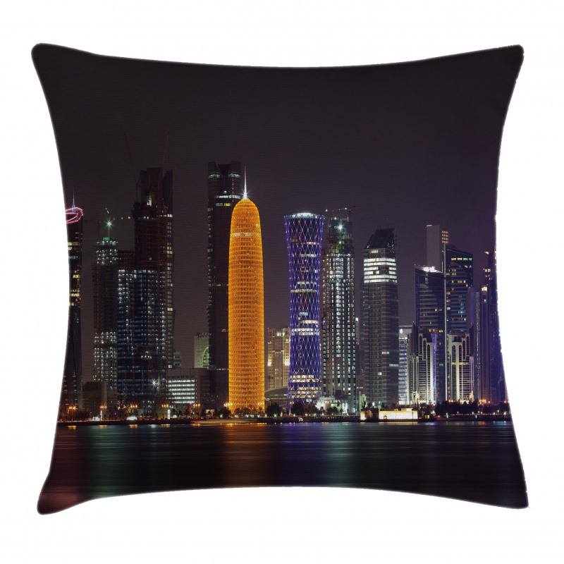 Qatar Middle East Town Pillow Cover