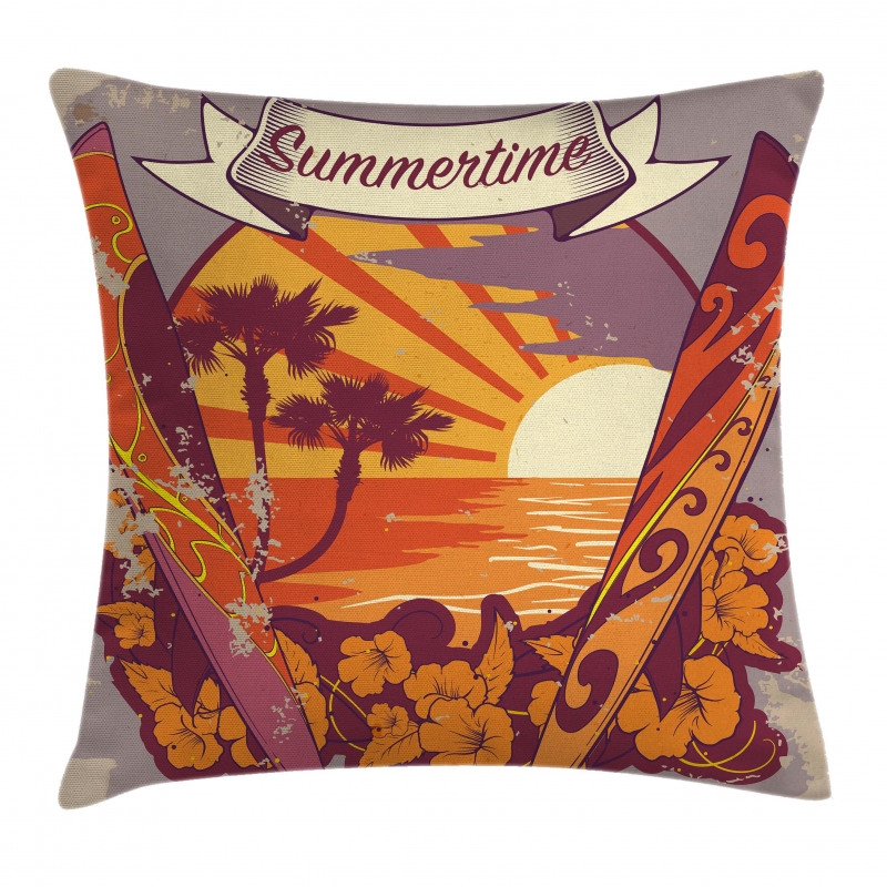 Retro Exotic Summer Pillow Cover