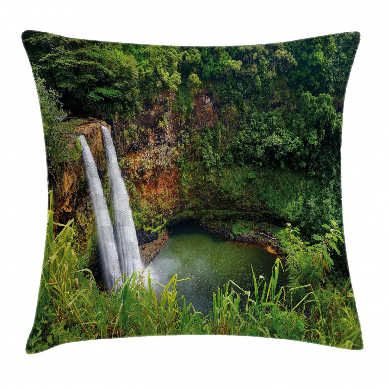 Twin Waterfalls Hawai Pillow Cover