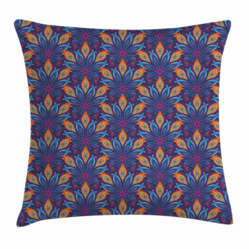 Vibrant Floral Ornate Pillow Cover