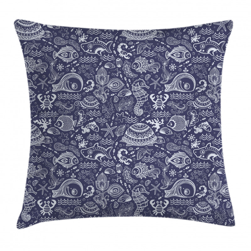 Shells and Plants Pillow Cover