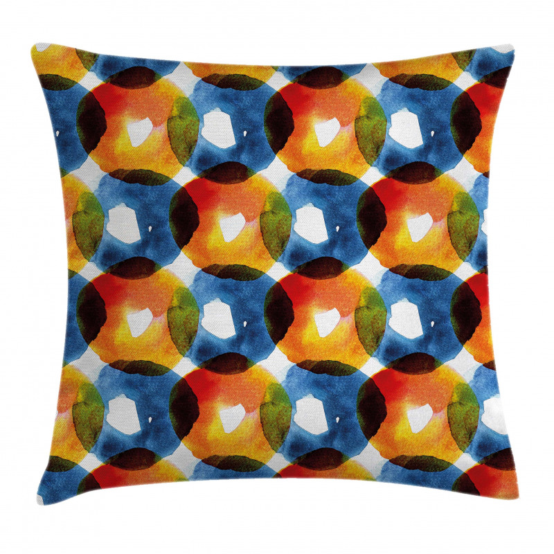 Watercolor Ring Shapes Pillow Cover