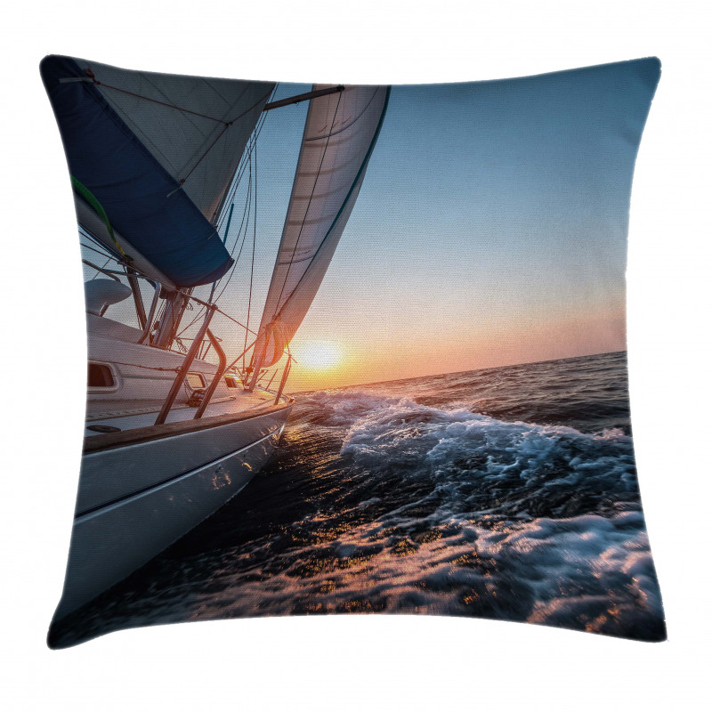 Sail Boat on Sea Hobby Pillow Cover