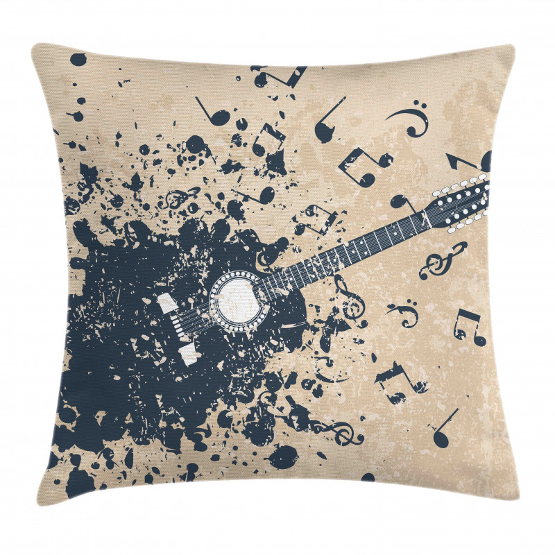 Acoustic Guitar Notes Pillow Cover