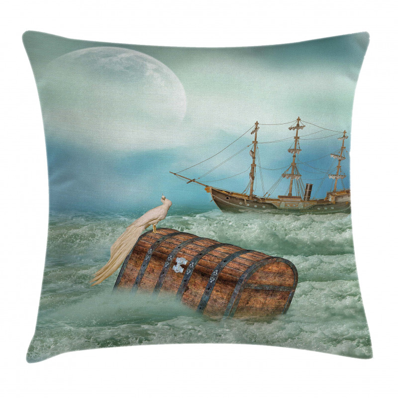 Old Trunk Ocean Waves Pillow Cover