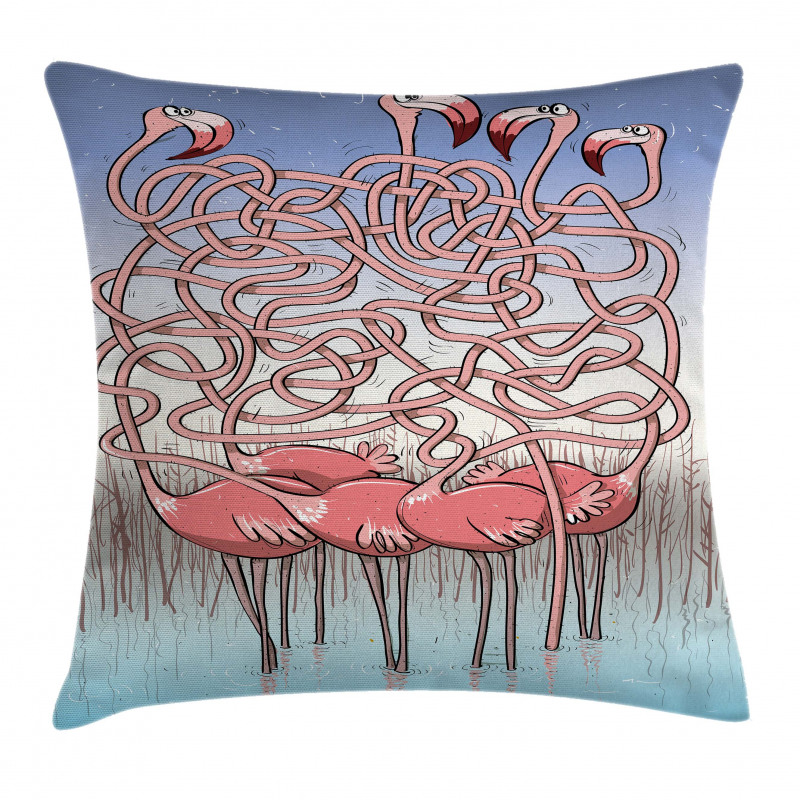 Flamingos Maze Game Joy Pillow Cover