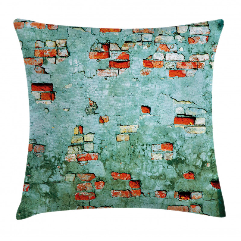 Brick Wall Old Wrecked Pillow Cover