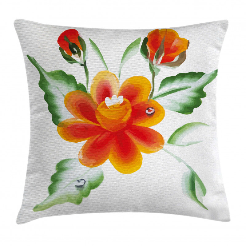 Daffodils in Watercolors Pillow Cover