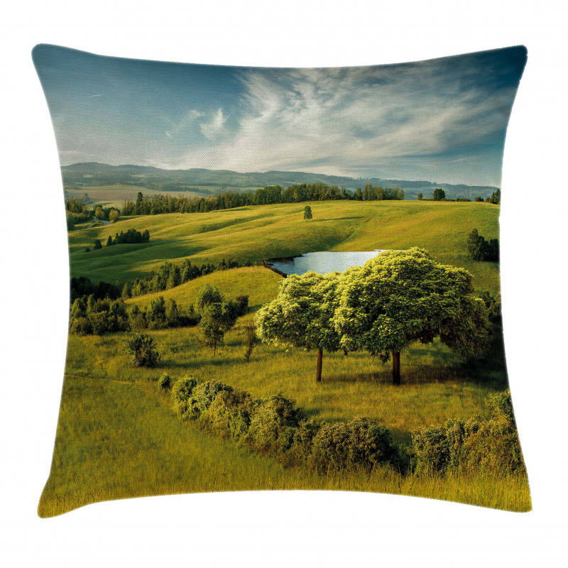 Countryside Forest Lake Pillow Cover