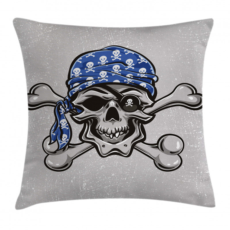 Pirate Evil Head Bones Pillow Cover
