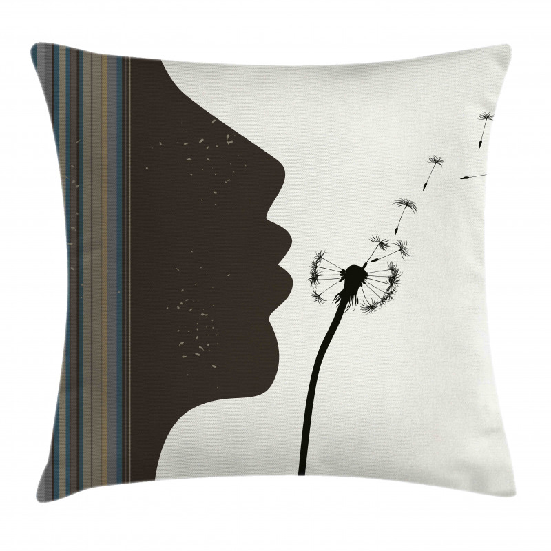 Woman and Dandelion Pillow Cover