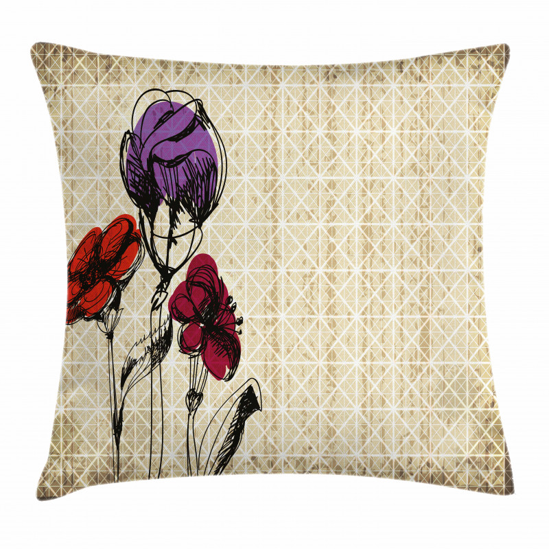 Flower Petals Grunge Pillow Cover
