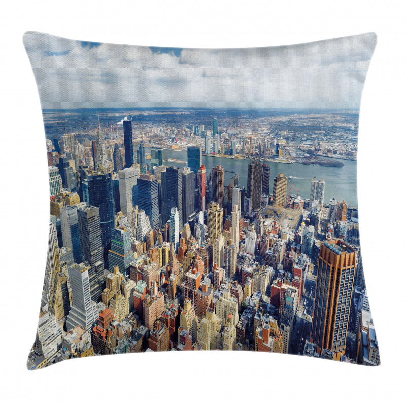 Manhattan USA Aerial View Pillow Cover