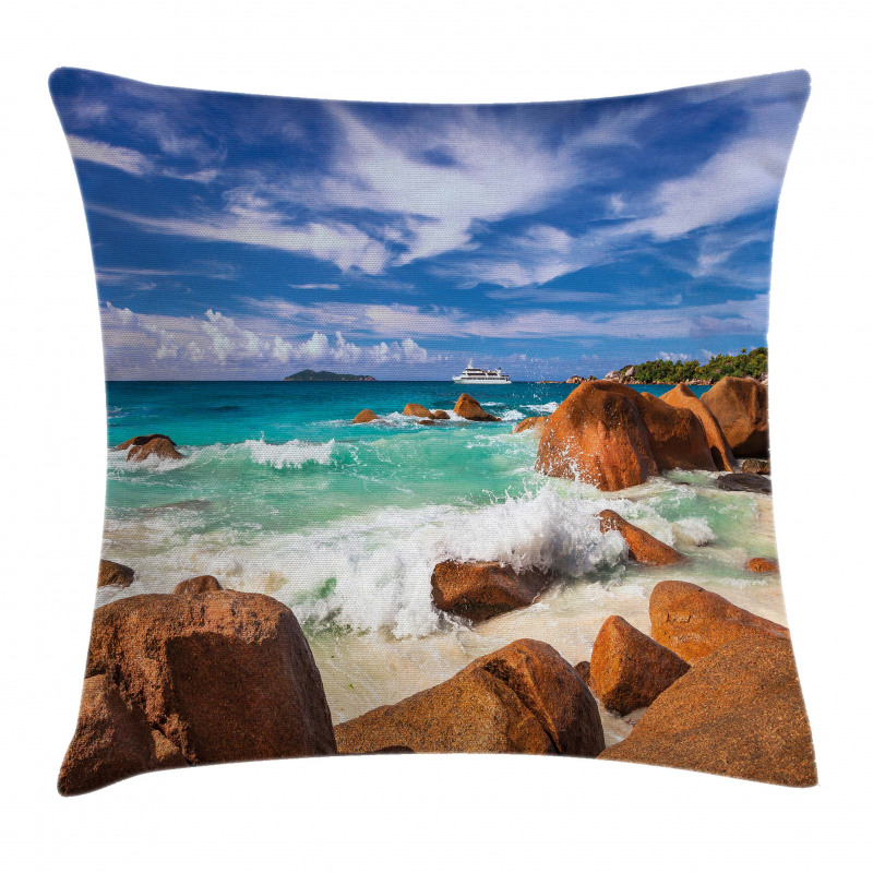 Rocky Coast Seychelles Pillow Cover