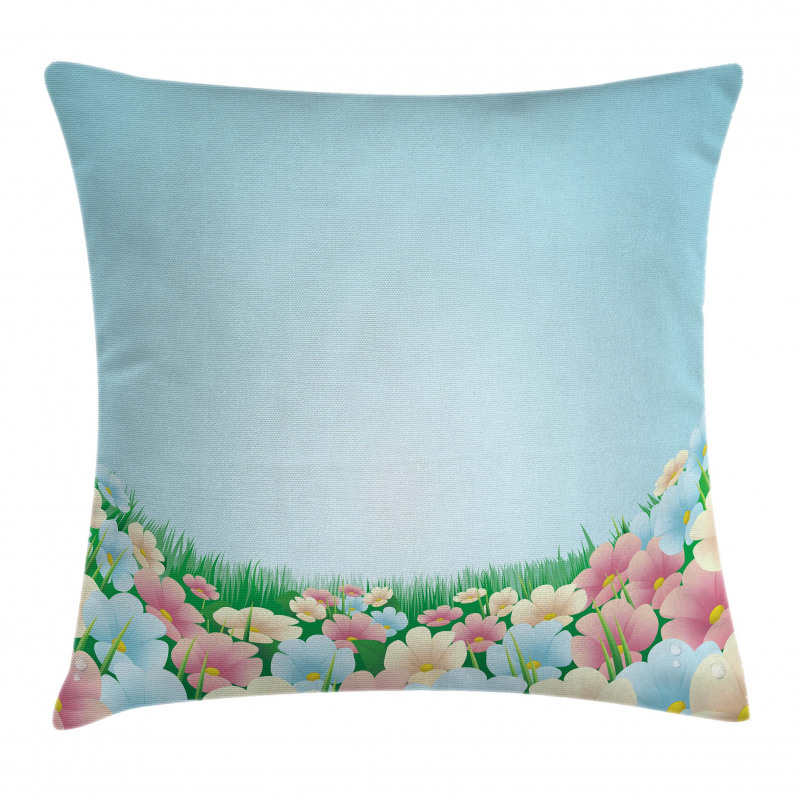 Meadow Daisies Pansies Pillow Cover