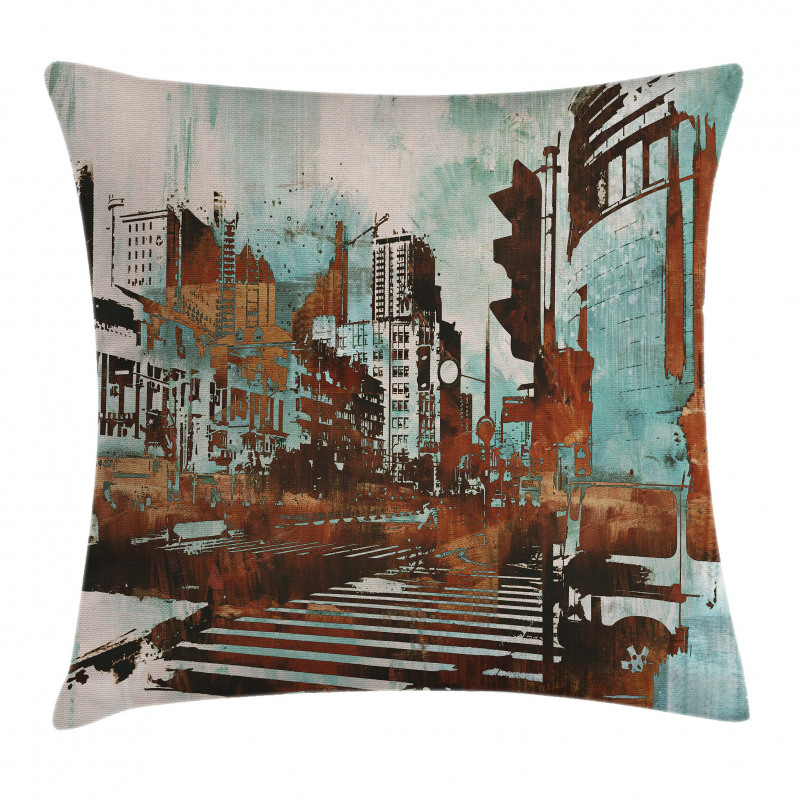 Urban Abstract Cityscape Pillow Cover