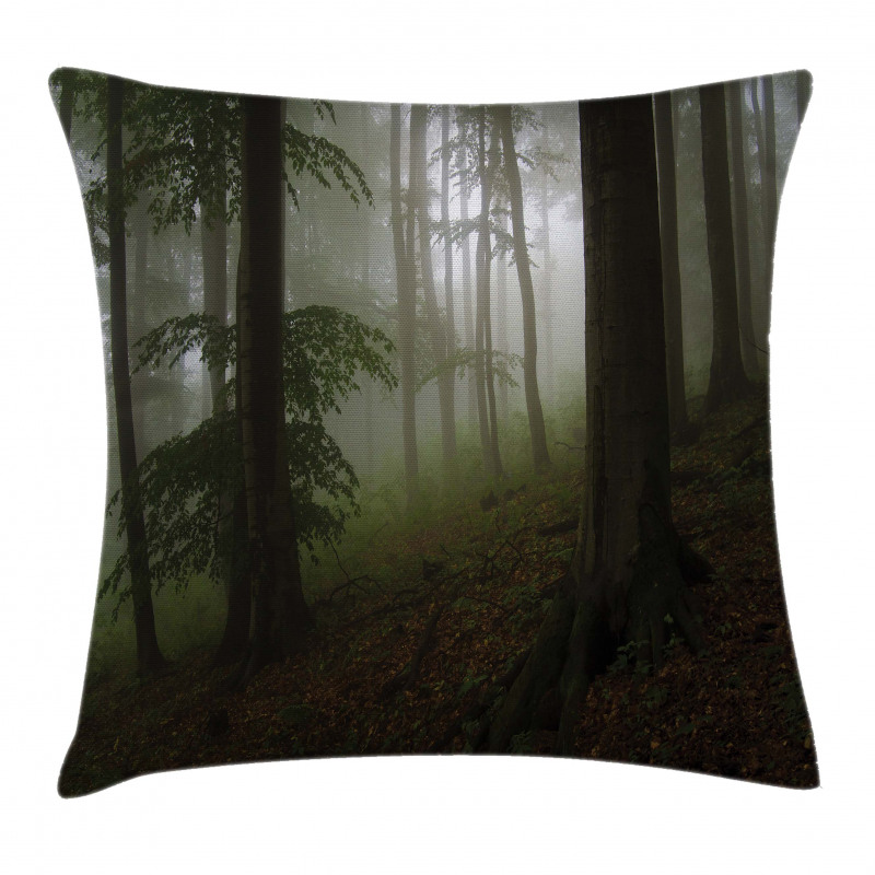 Mysterious Woods Foggy Pillow Cover