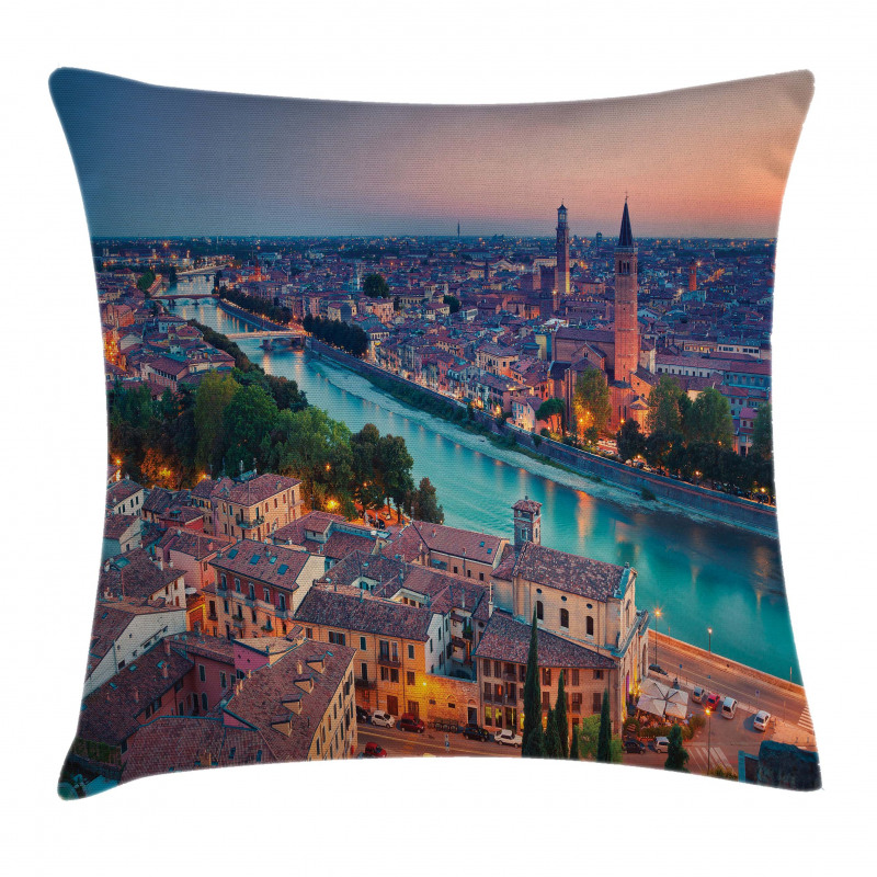 Verona Italy Blue Hour Pillow Cover