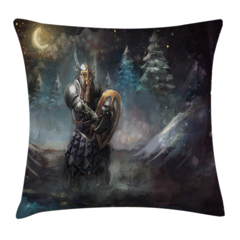 Medieval Dwarf Knight Pillow Cover