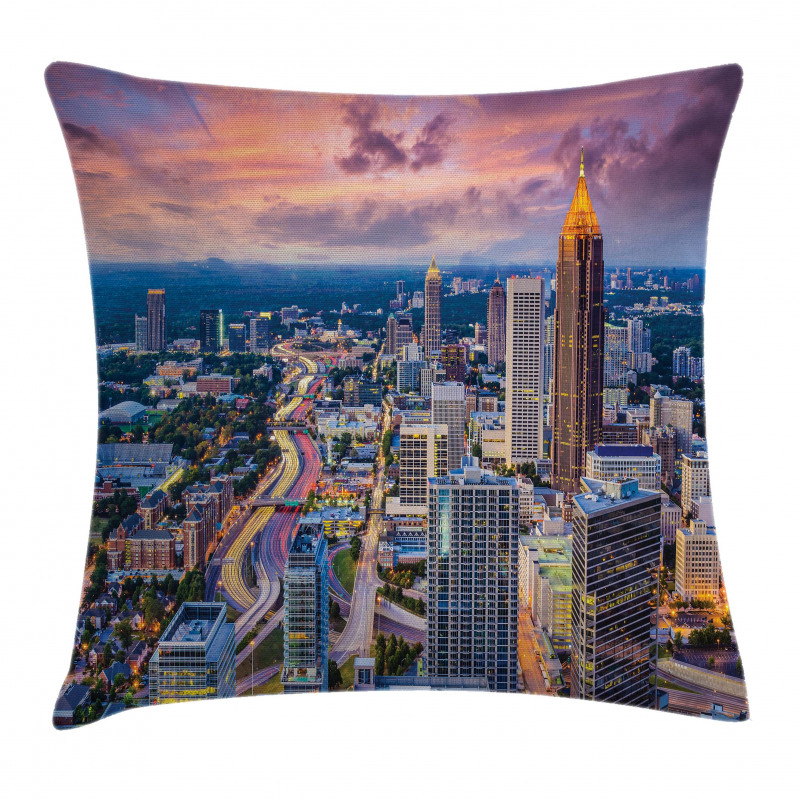 Atlanta City Georgia Town Pillow Cover