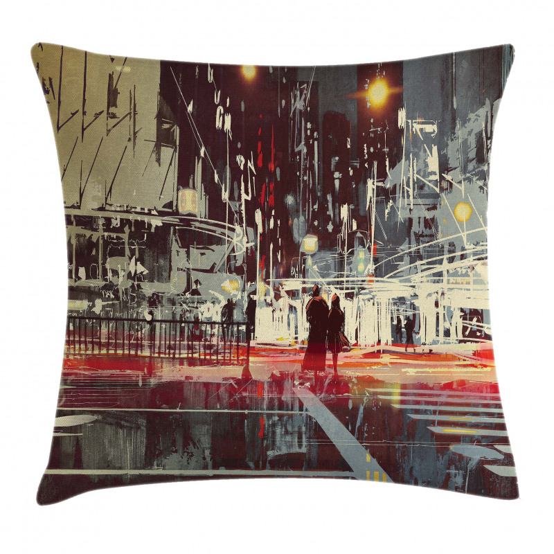 Gloomy City Streets Pillow Cover